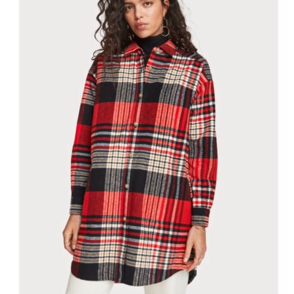 Scotch & Soda Long Plaid Shacket